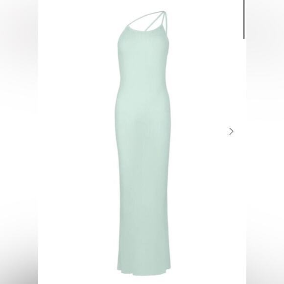 Auteur Studio Nour Rib Knit Maxi Dress Women’s Size XL Ivory Sheath Strappy - Picture 13 of 16